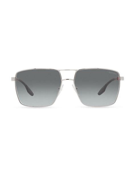 prada 59mm mirrored square sunglasses